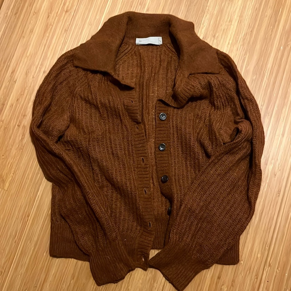 Everlane size XS cardigan in pumpkin/burnt orange alpaca merino blend